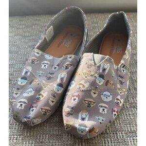 Bobs From Skechers Dog Print Slip On Casual Comfort Shoes Women's 10 Wide